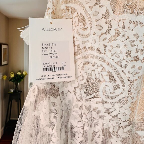 Willowby by Watters Jaislyn Wedding Gown Size 12 NEW - Picture 8 of 10